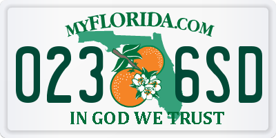 FL license plate 0236SD