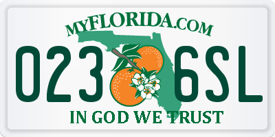 FL license plate 0236SL