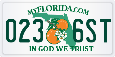 FL license plate 0236ST