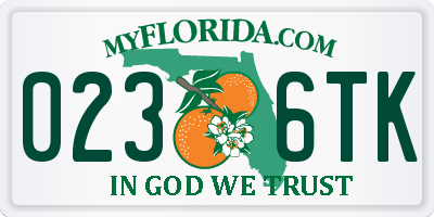 FL license plate 0236TK