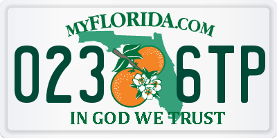 FL license plate 0236TP
