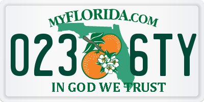 FL license plate 0236TY