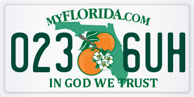 FL license plate 0236UH