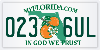 FL license plate 0236UL