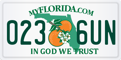 FL license plate 0236UN