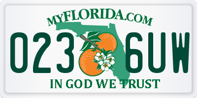 FL license plate 0236UW