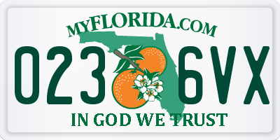 FL license plate 0236VX