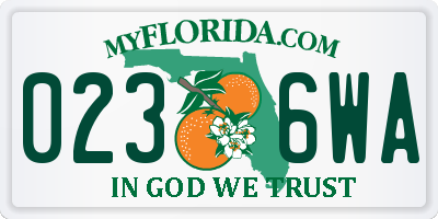 FL license plate 0236WA