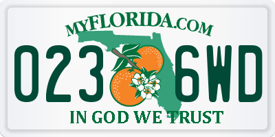 FL license plate 0236WD