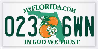 FL license plate 0236WN