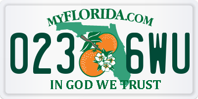 FL license plate 0236WU