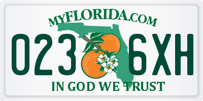 FL license plate 0236XH