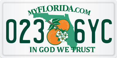 FL license plate 0236YC