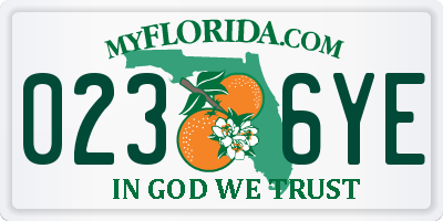 FL license plate 0236YE