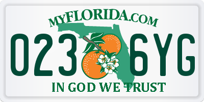 FL license plate 0236YG