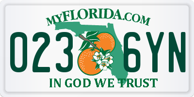 FL license plate 0236YN