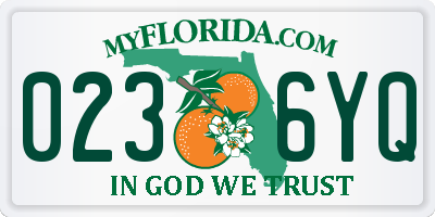 FL license plate 0236YQ