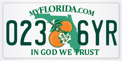 FL license plate 0236YR