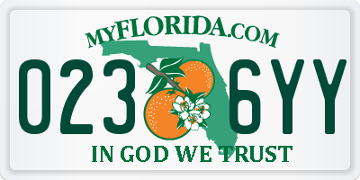 FL license plate 0236YY