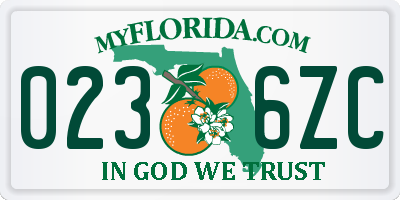 FL license plate 0236ZC