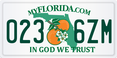 FL license plate 0236ZM