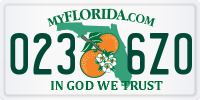 FL license plate 0236ZO