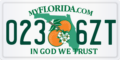 FL license plate 0236ZT