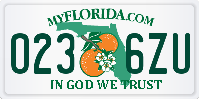 FL license plate 0236ZU