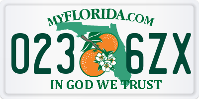 FL license plate 0236ZX