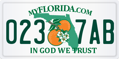 FL license plate 0237AB