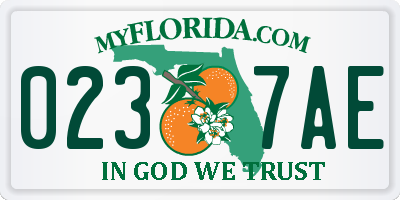 FL license plate 0237AE
