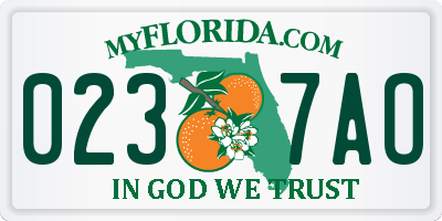 FL license plate 0237AO