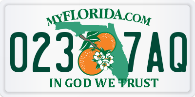 FL license plate 0237AQ