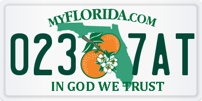 FL license plate 0237AT