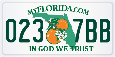 FL license plate 0237BB
