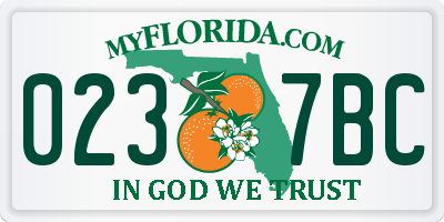 FL license plate 0237BC
