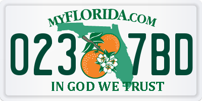 FL license plate 0237BD