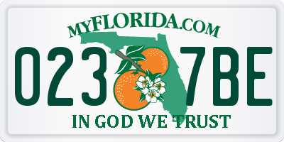 FL license plate 0237BE