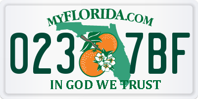 FL license plate 0237BF