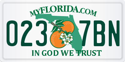 FL license plate 0237BN