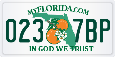 FL license plate 0237BP
