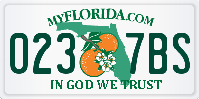 FL license plate 0237BS
