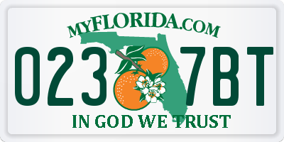 FL license plate 0237BT