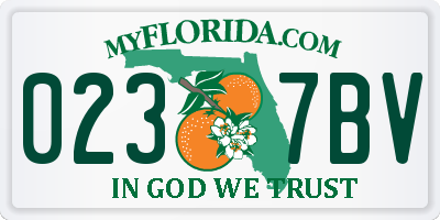 FL license plate 0237BV