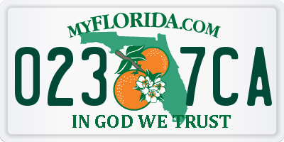 FL license plate 0237CA