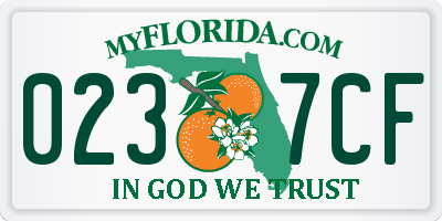 FL license plate 0237CF
