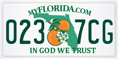 FL license plate 0237CG
