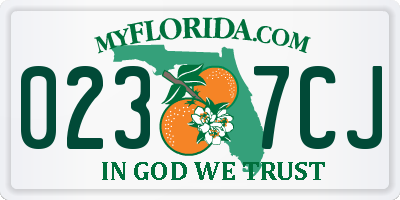 FL license plate 0237CJ