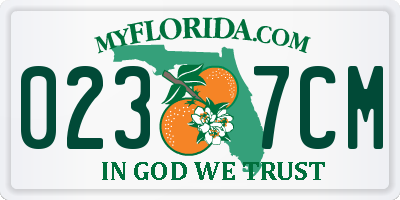 FL license plate 0237CM