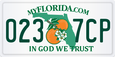 FL license plate 0237CP